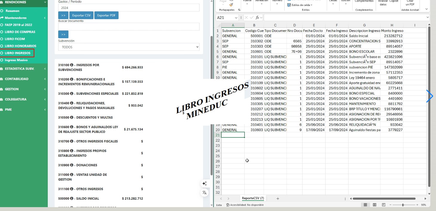 Libro de compras y retenciones